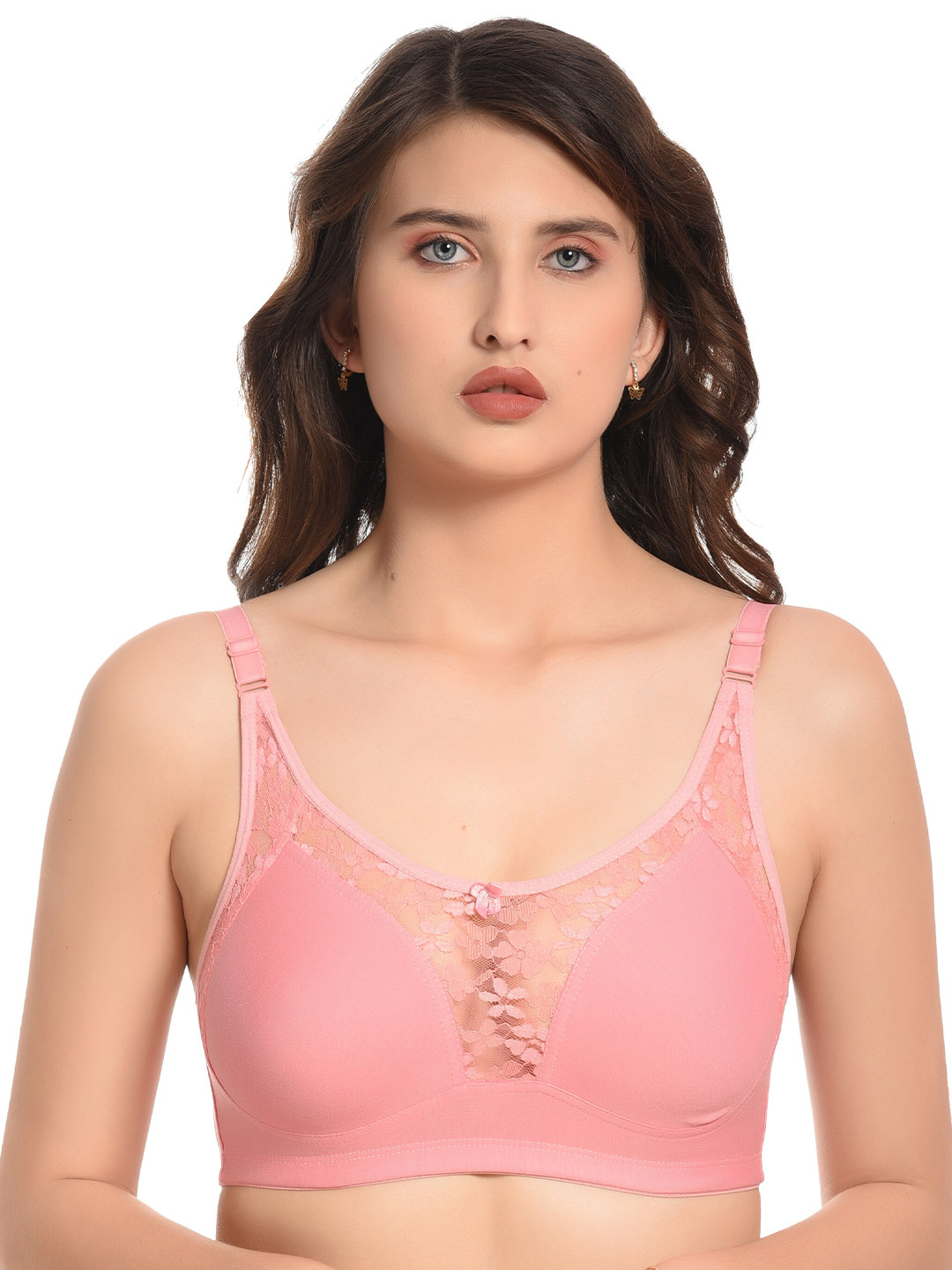 

elina Women Solid Full Coverage Non Padded Anti Microbial Bra, Pink
