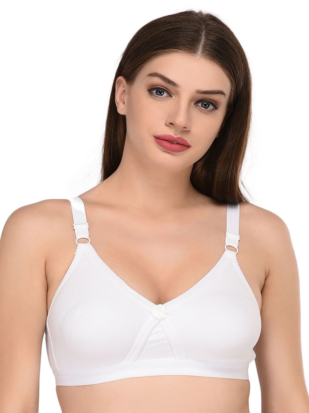 

elina Women Minimizer Non Padded Non-Wired Full Coverage Solid Bra, White