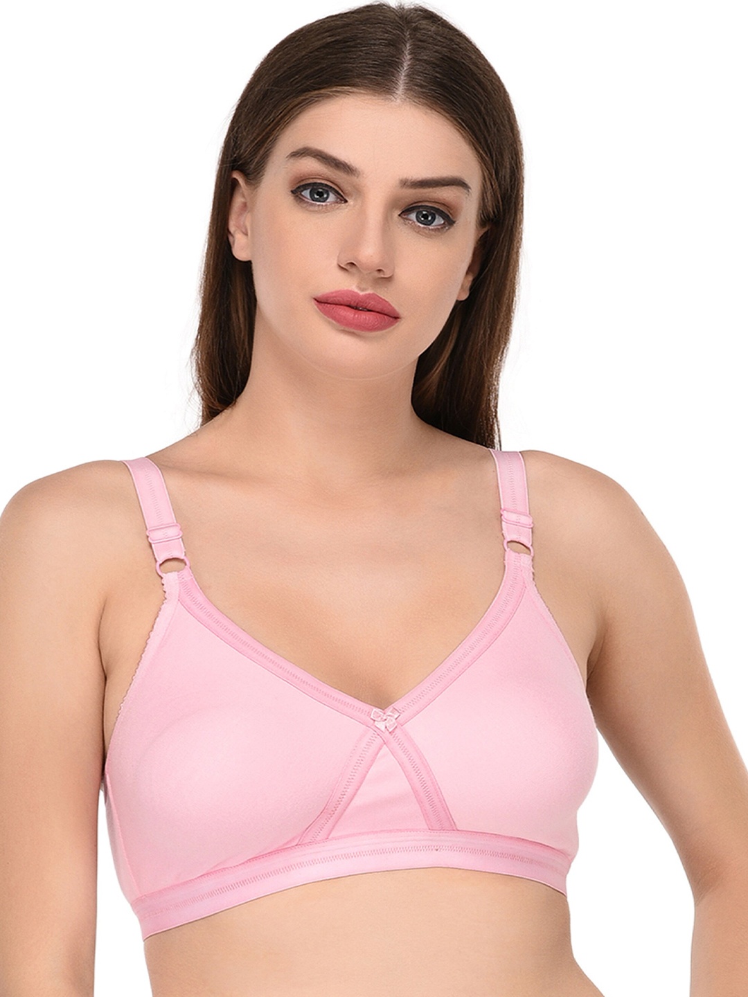 

elina Women Solid Full Coverage Non Padded Anti Microbial Bra, Pink