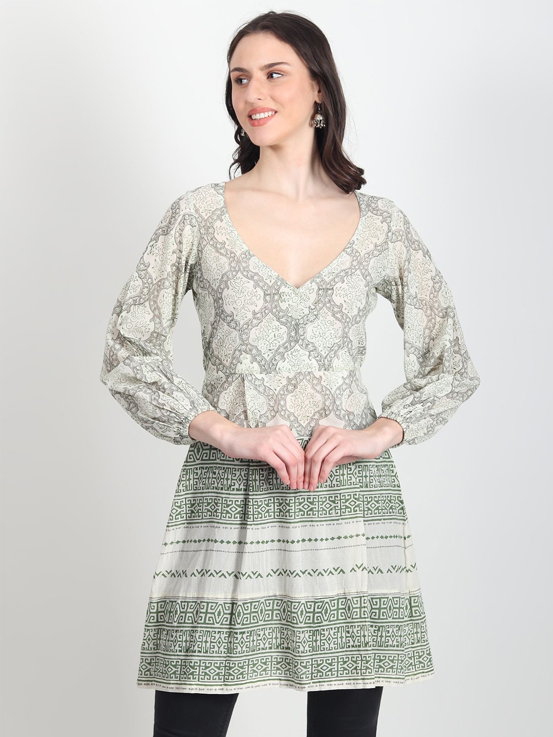 

Art Avenue Fit & Flare Dress, Green