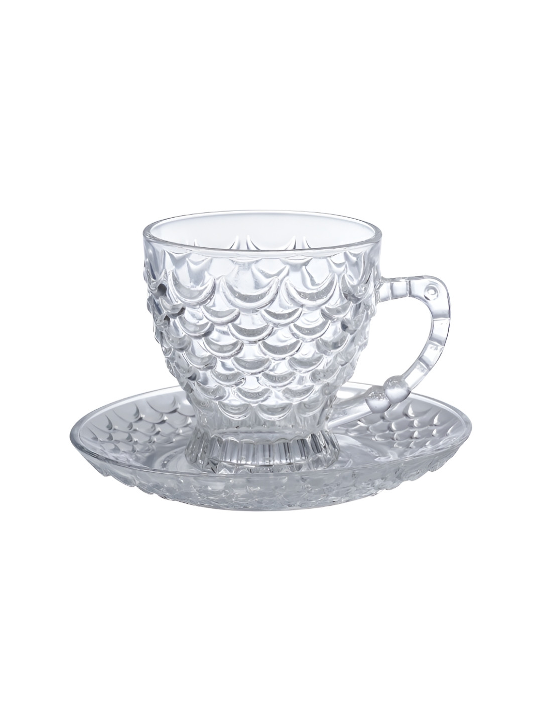 

Aura Transparent Textured Glass Glossy Cups Set of Cups and Mugs