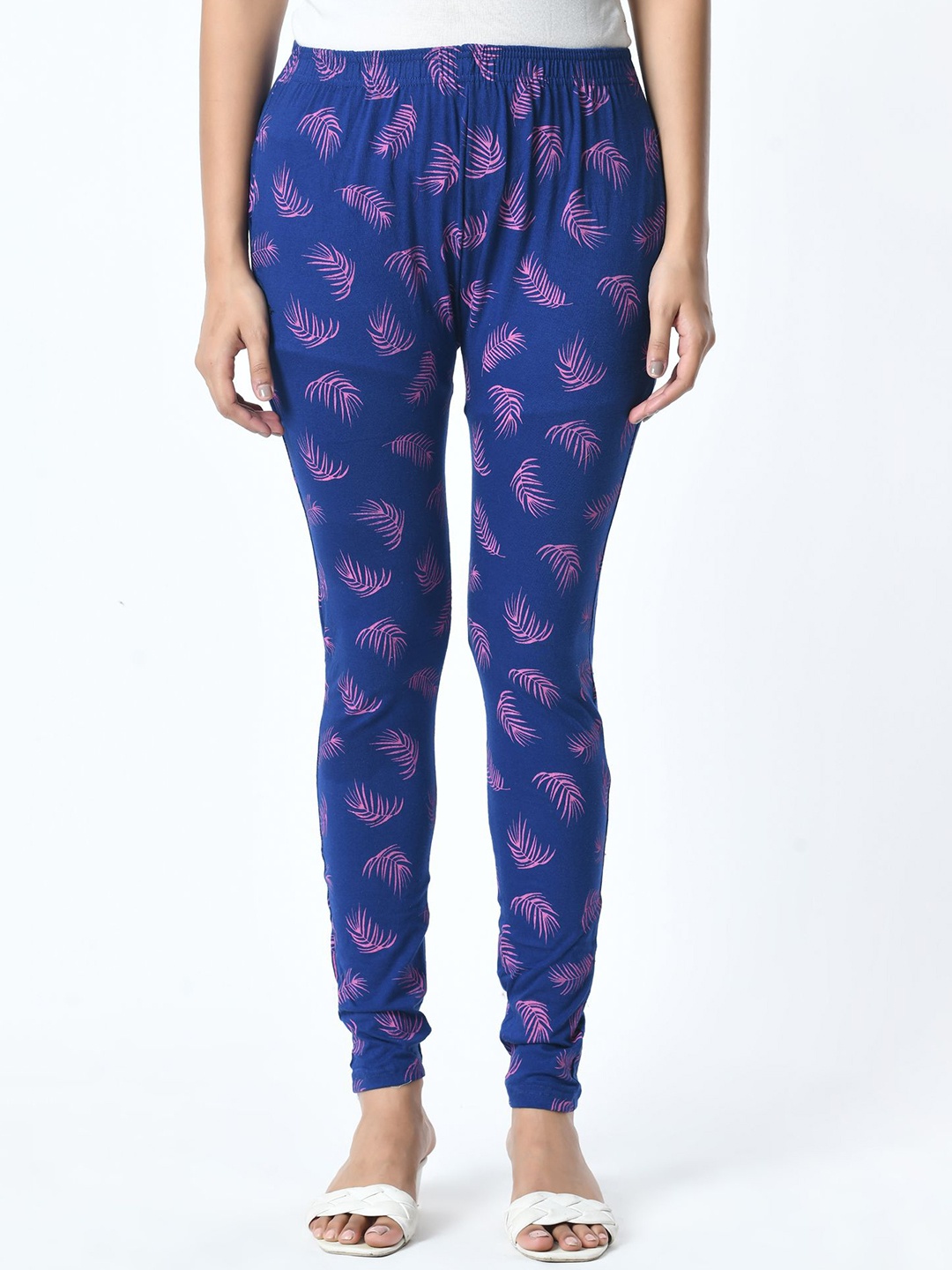 

BAESD Printed Slim Fit Pure Cotton Ankle Length Leggings, Blue