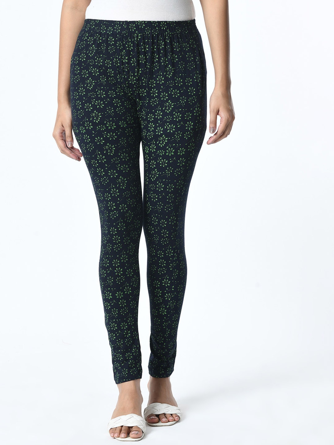 

BAESD Printed Slim Fit Pure Cotton Ankle Length Leggings, Black