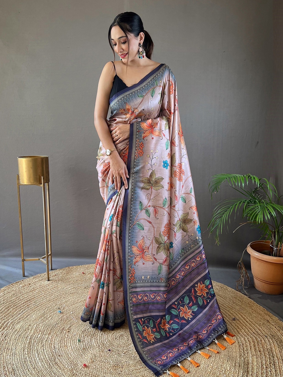 

Munir Ethnic Motifs Polycotton Saree, Purple
