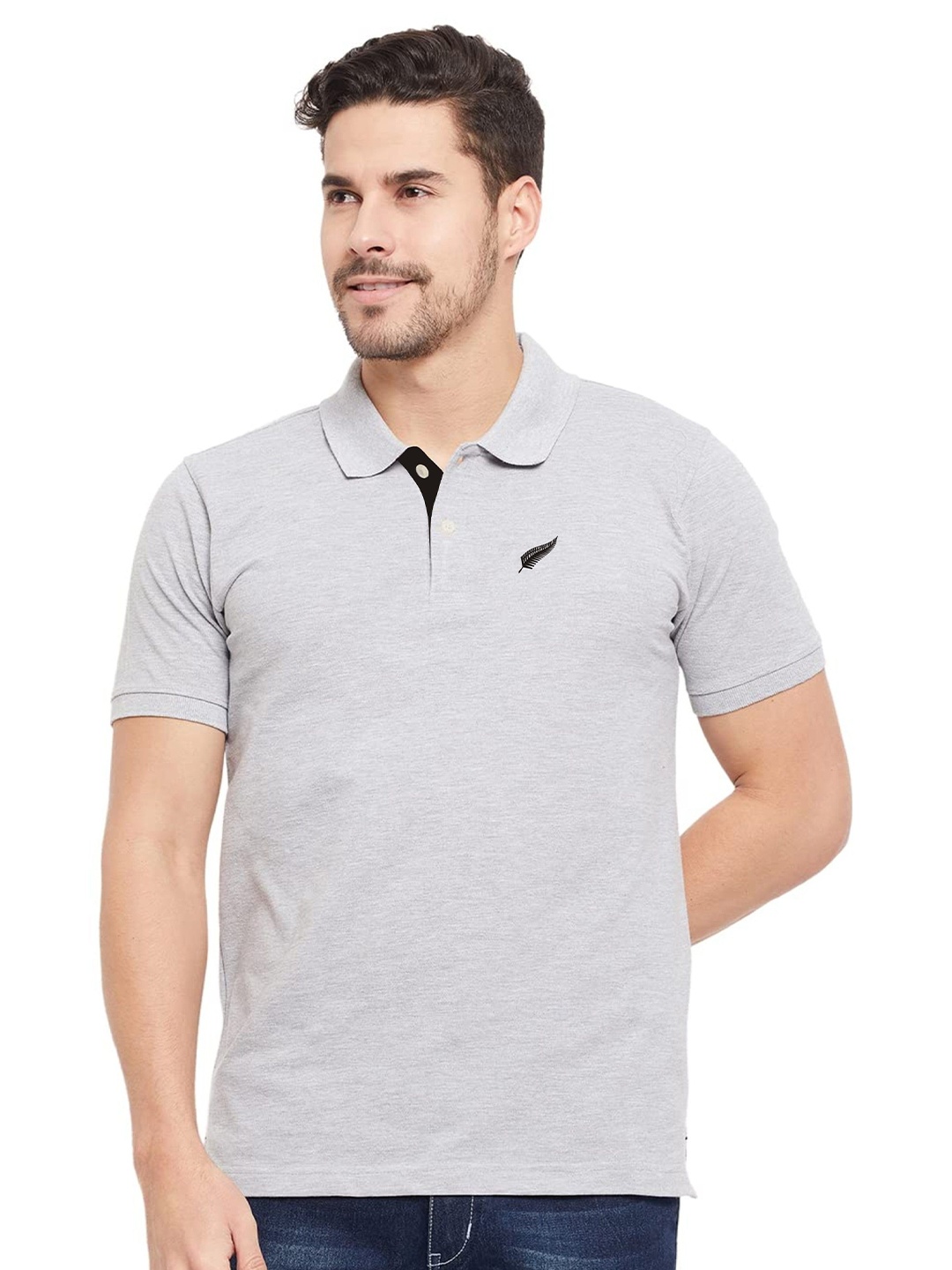 

Polo Plus Men Polo Collar Bio Finish T-shirt, Grey