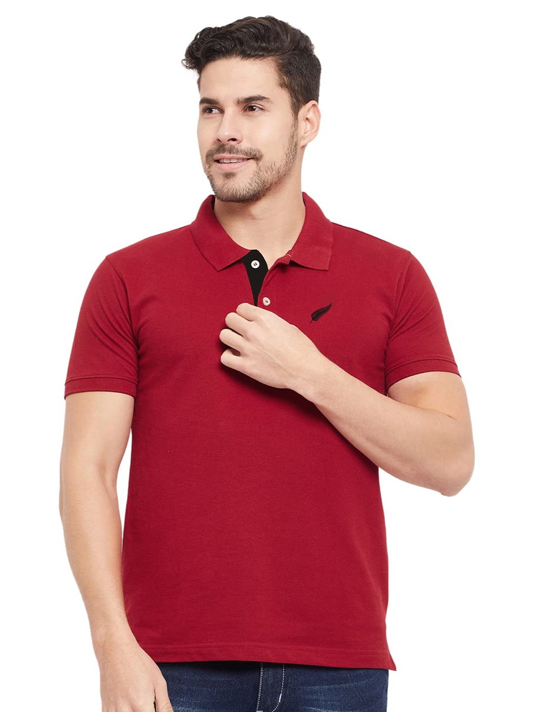 

Polo Plus Men Polo Collar Bio Finish T-shirt, Maroon