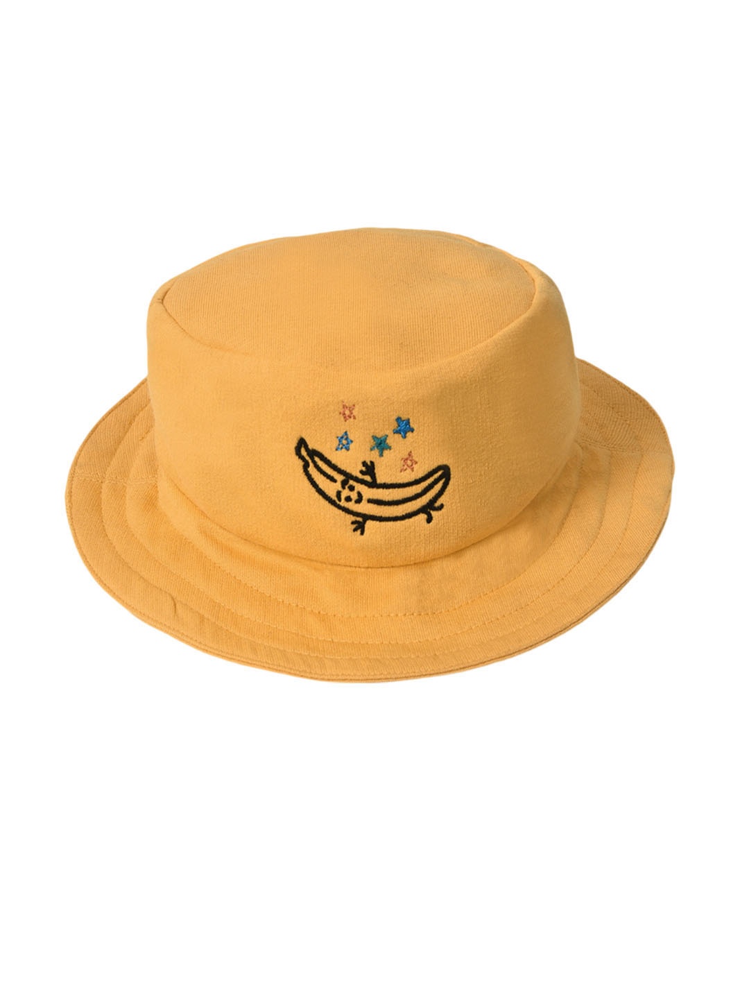 

MiArcus Unisex Kids Yellow Embroidered Bucket Hat