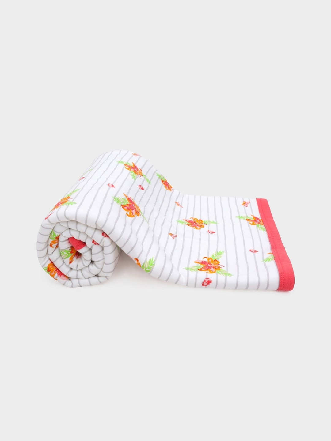 

MiArcus White Floral Heavy Winter Single Bed Blanket