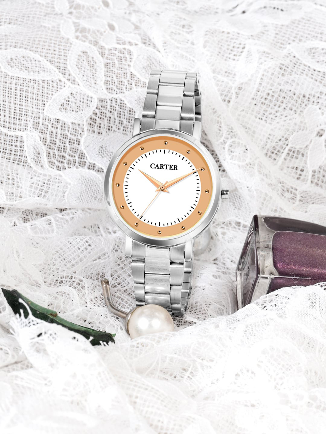 

Sandy D Carter Women Embellished Analogue Watch Sandy D Carter-149-CM, Cream