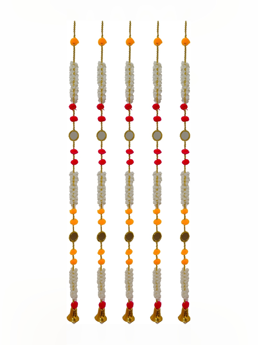

Special You White & Red Patterned swastik latkans Wall Hanging Pack of 5, Multi