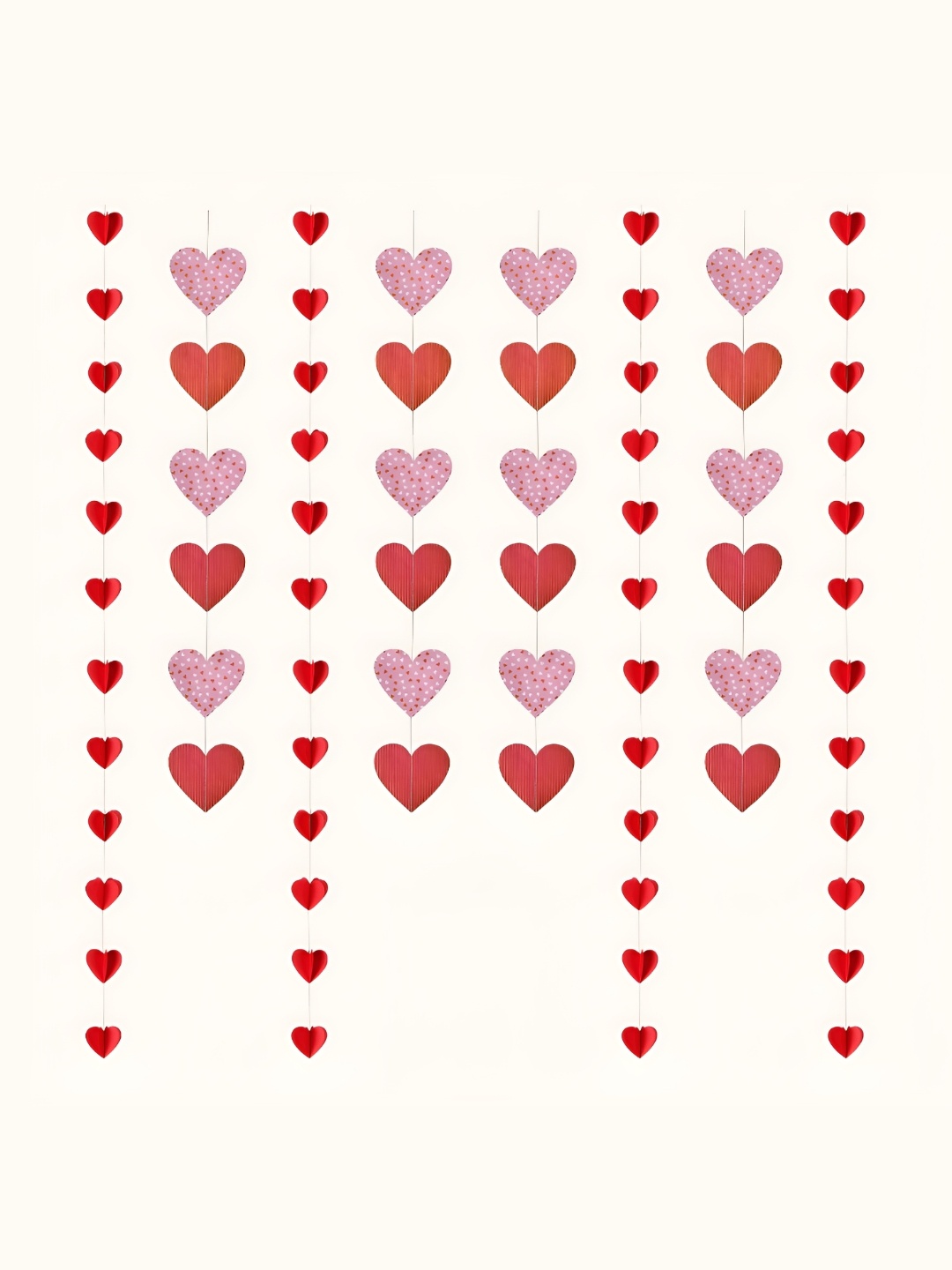 

Special You Set of 4 Pink Red Heart Festive Decor Paper Wall Hanging