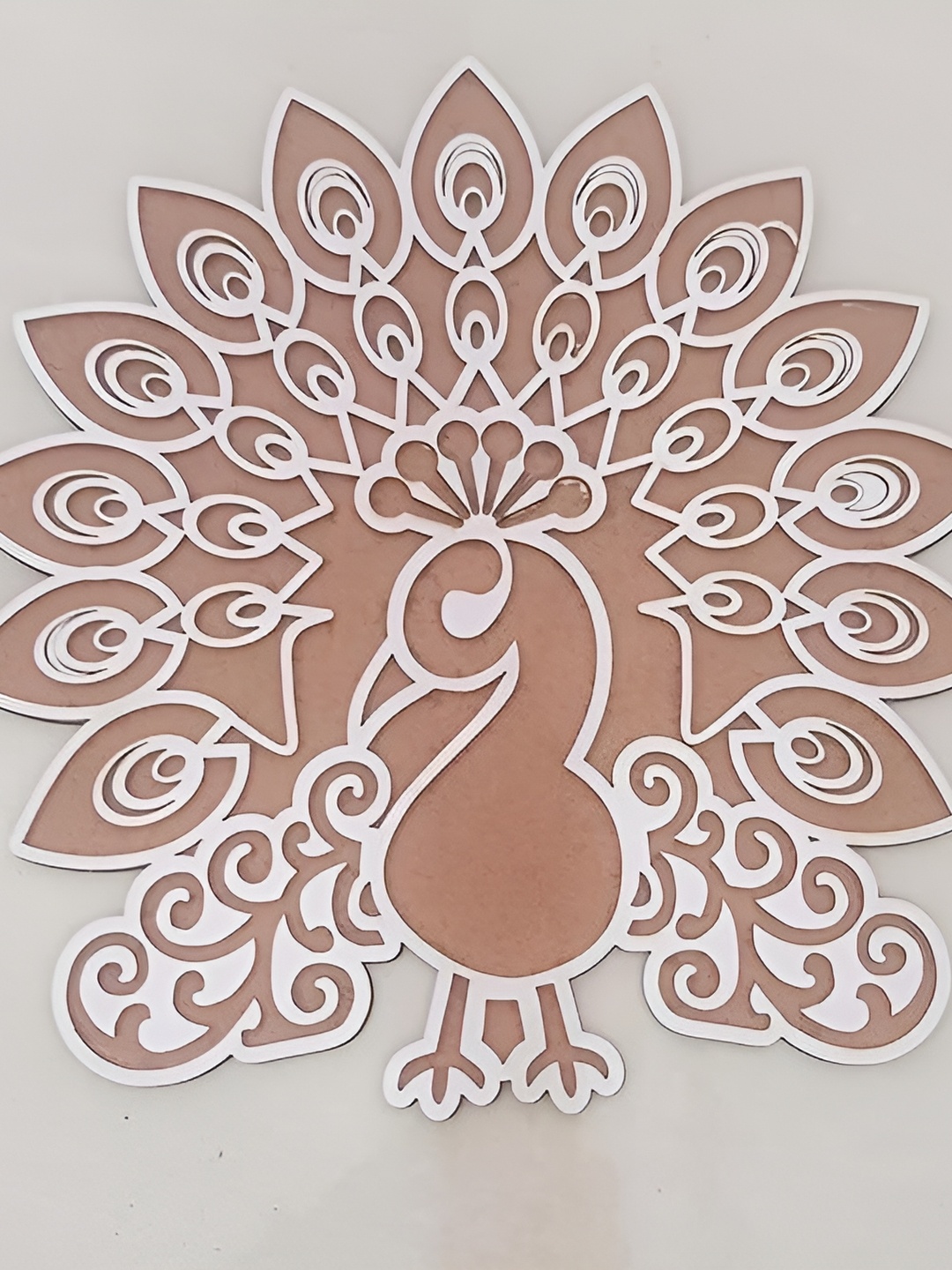 

Special You Brown Plasic Peacock Rangoli Stencil Festive Decor