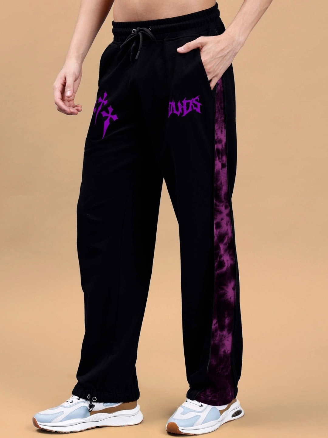 

WEARDUDS Men Printed Relaxed Fit Joggers, Purple