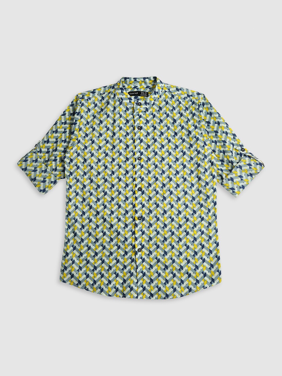 

CAVIO Boys Comfort Opaque Printed Casual Shirt, Sea green