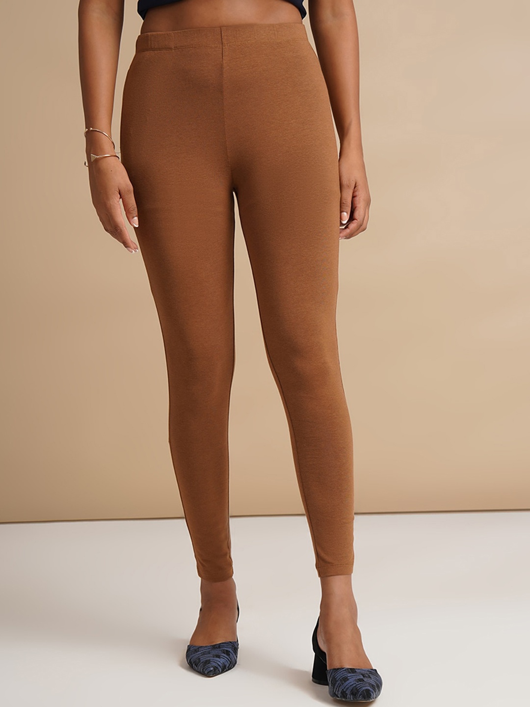 

ONE SKY Women Single Ankle Length Leggings, Brown