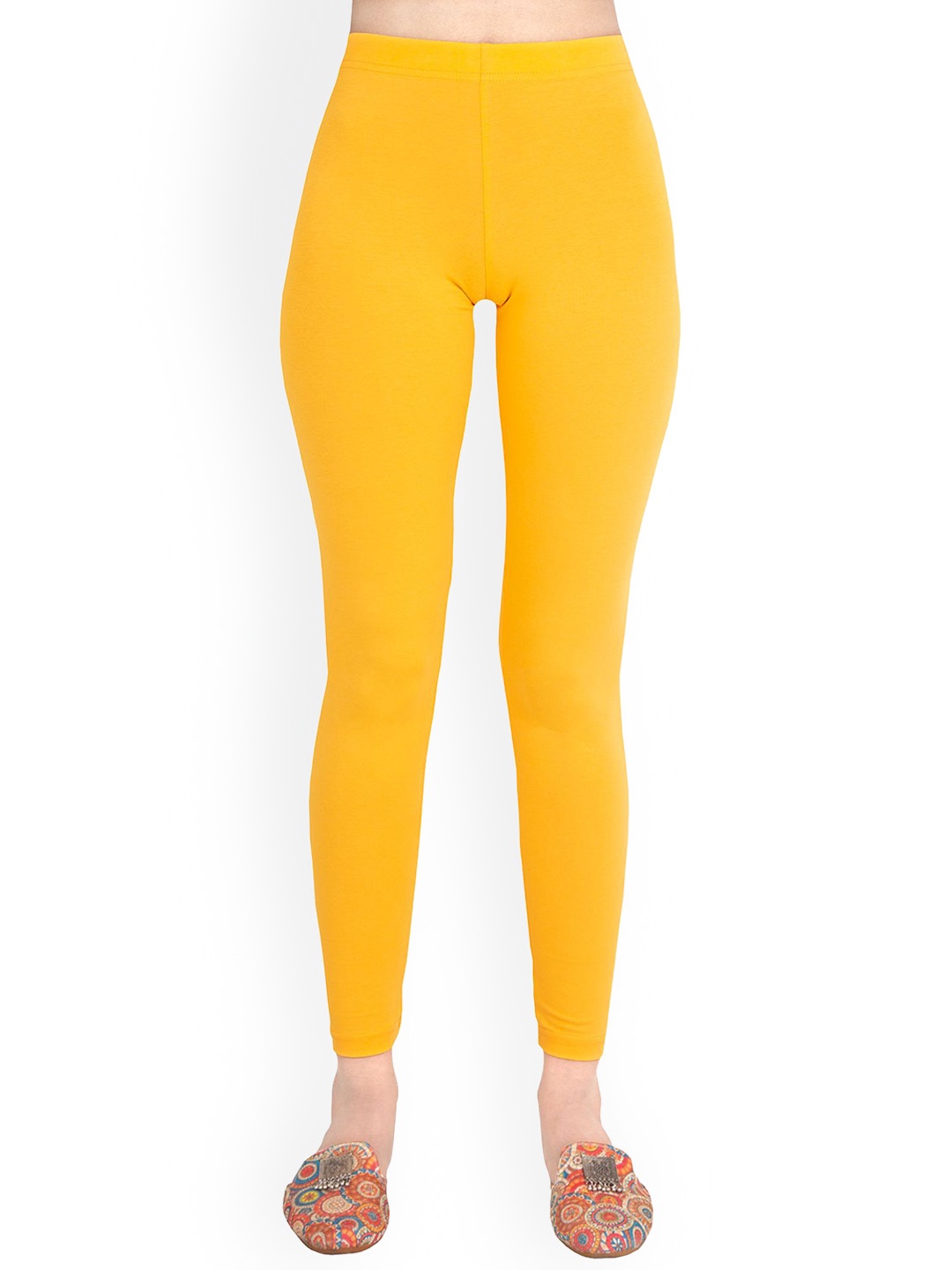 

ONE SKY Women Solid Ankle Length Leggings, Yellow