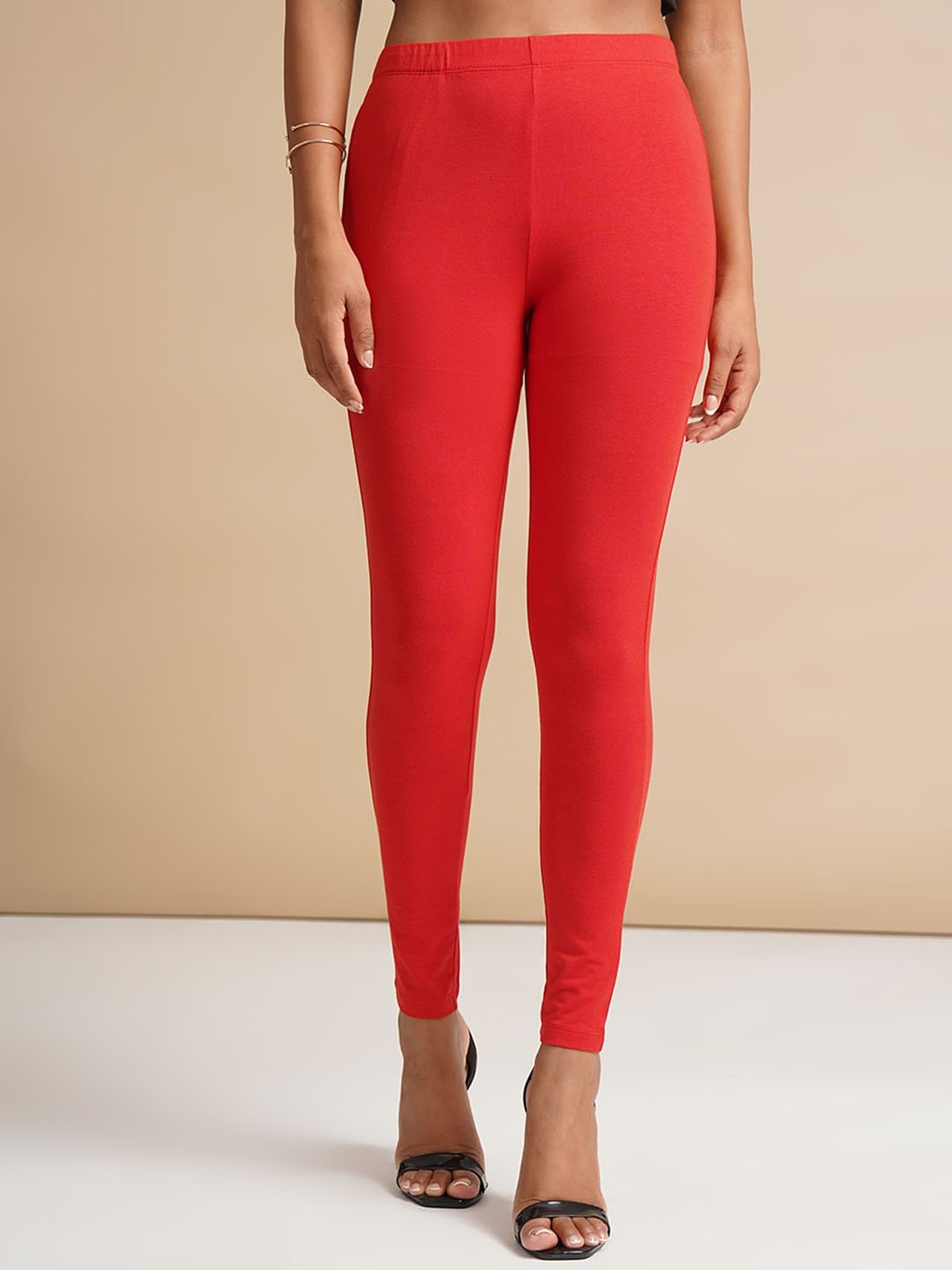 

ONE SKY Women Single Ankle Length Leggings, Red