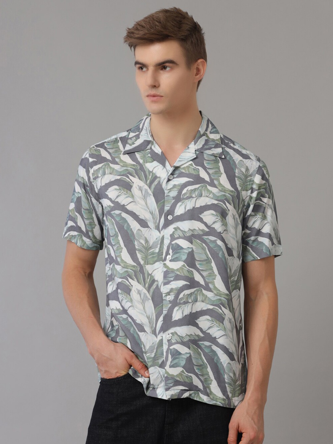 

Aldeno Comfort Abstract Printed Casual Shirt, White