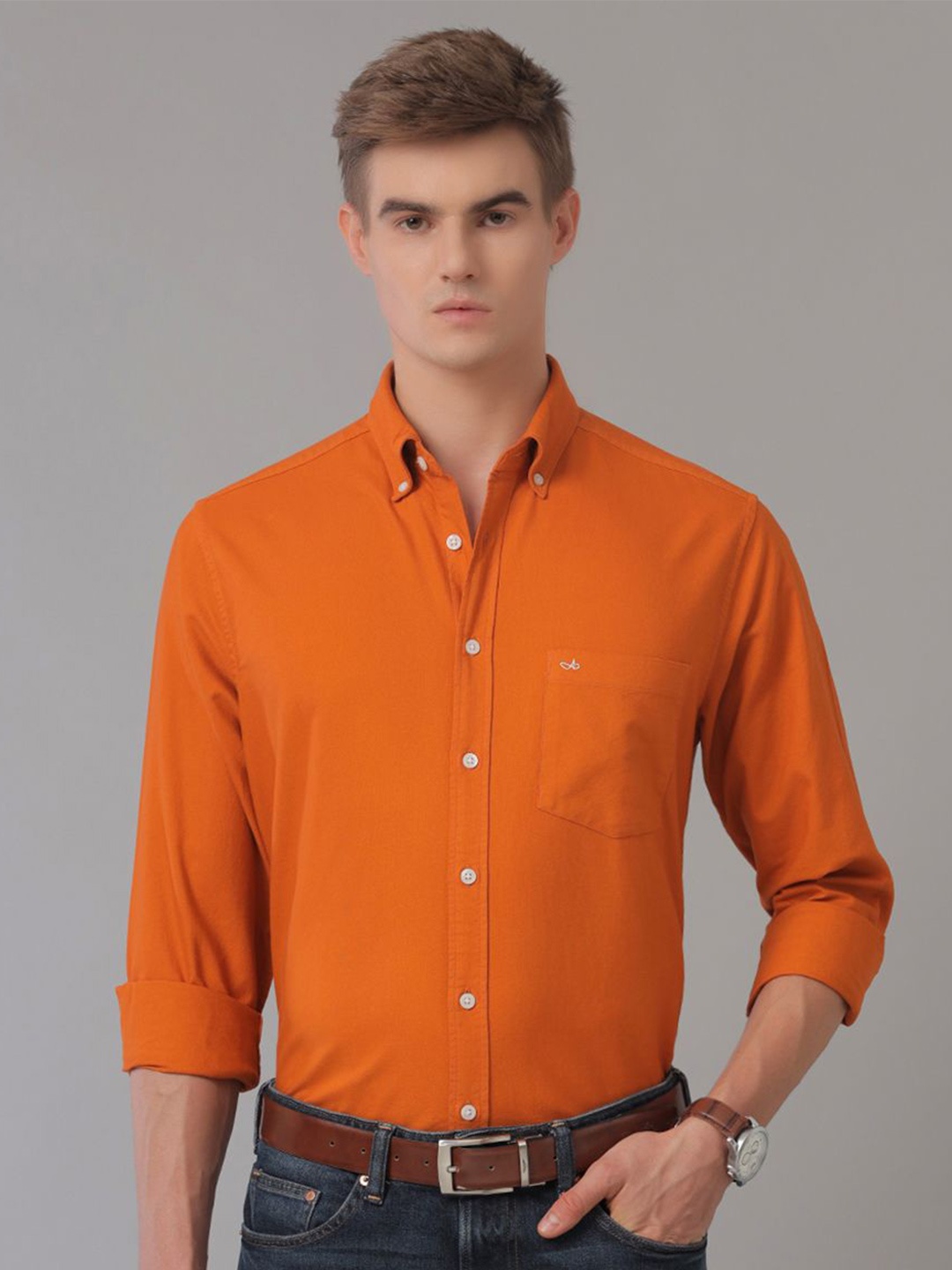 

Aldeno Comfort Button-Down Collar Cotton Casual Shirt, Orange