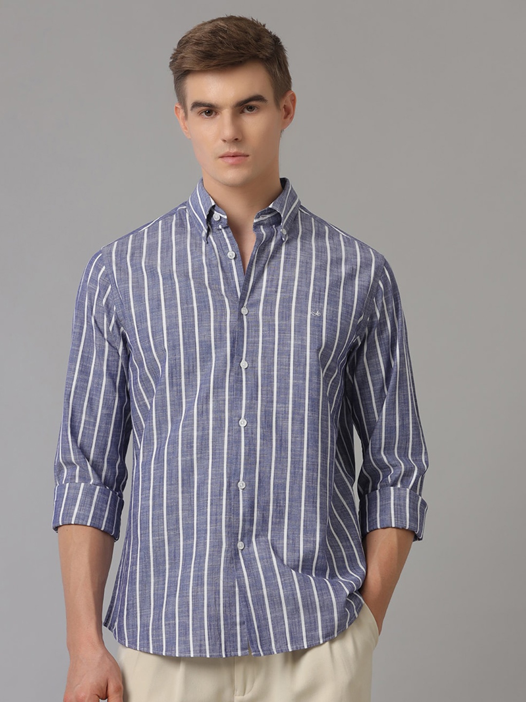 

Aldeno Comfort Striped Cotton Casual Shirt, Blue