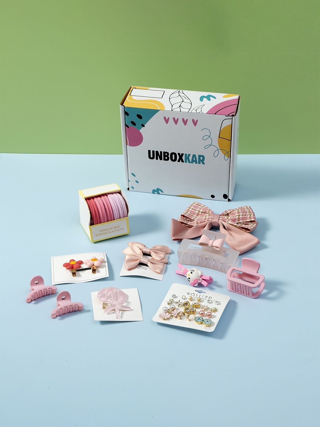 

Unboxkar.in Women Set Of 11 Hair Accessory, Grey
