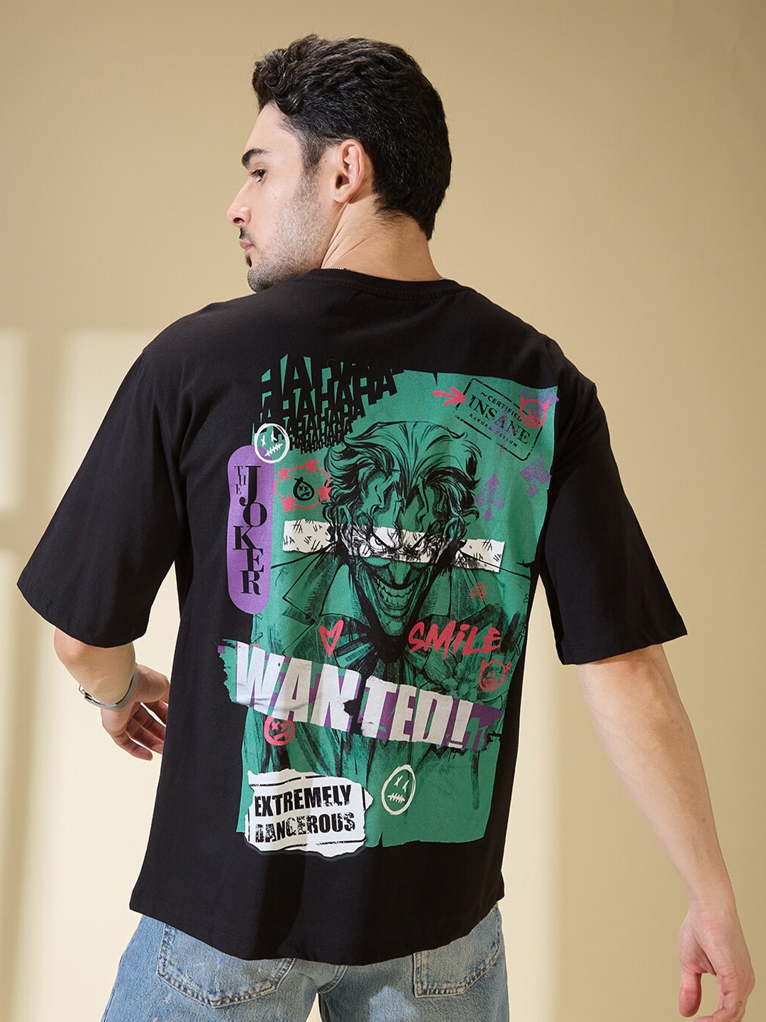 

Kook N Keech Batman Men Graphic Printed Oversized T-shirt, Black