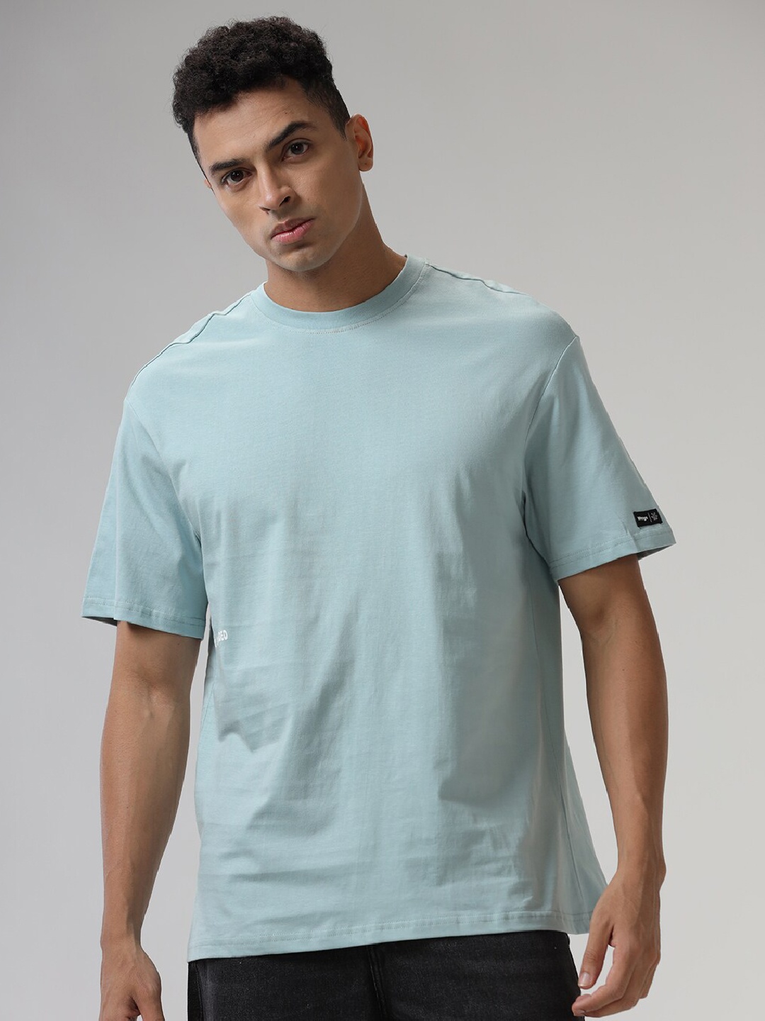 

WROGN Men Oversized Solid T-shirt, Teal