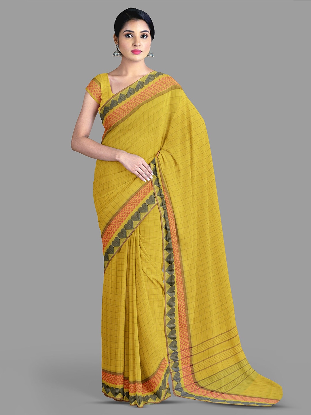 

The Chennai Silks Woven Design Pure Cotton Chettinad Saree, Mustard