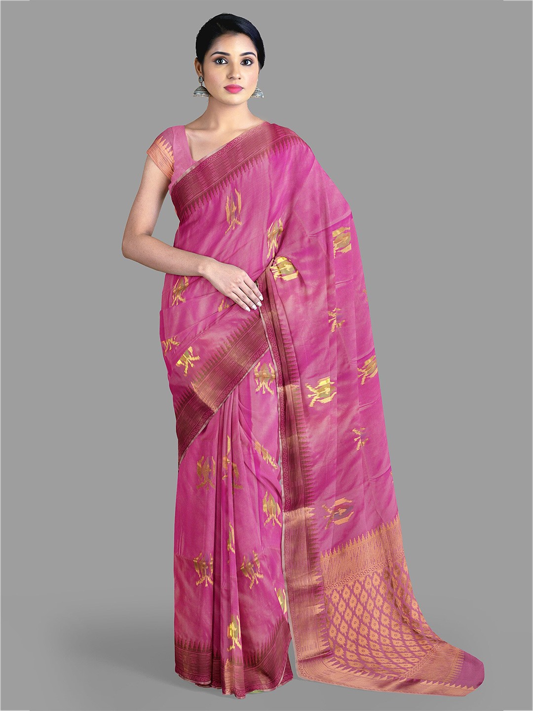 

The Chennai Silks Ethnic Motifs Zari Art Silk Banarasi Saree With Blouse Piece, Pink