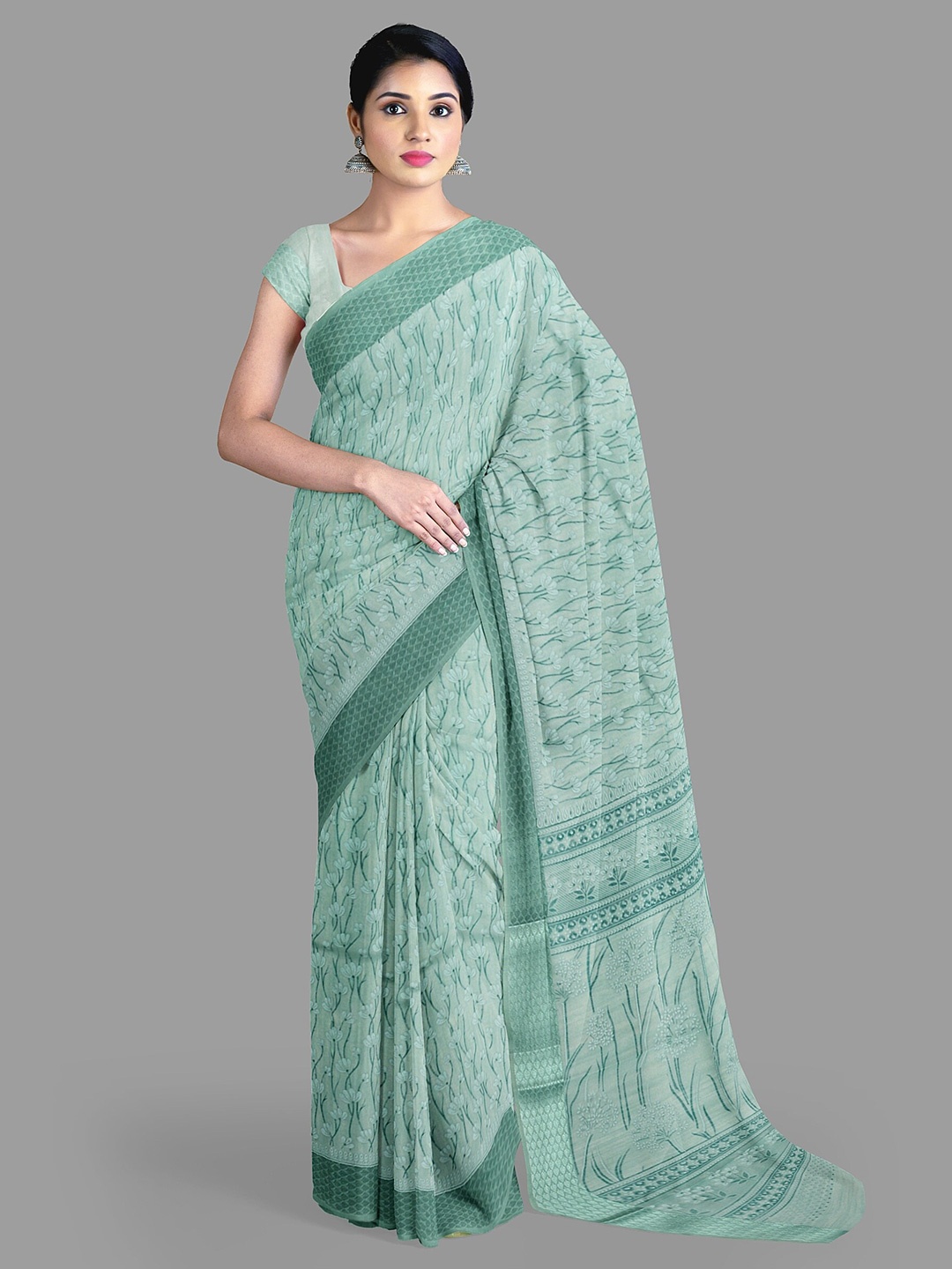 

The Chennai Silks Floral Sambalpuri Saree, Green