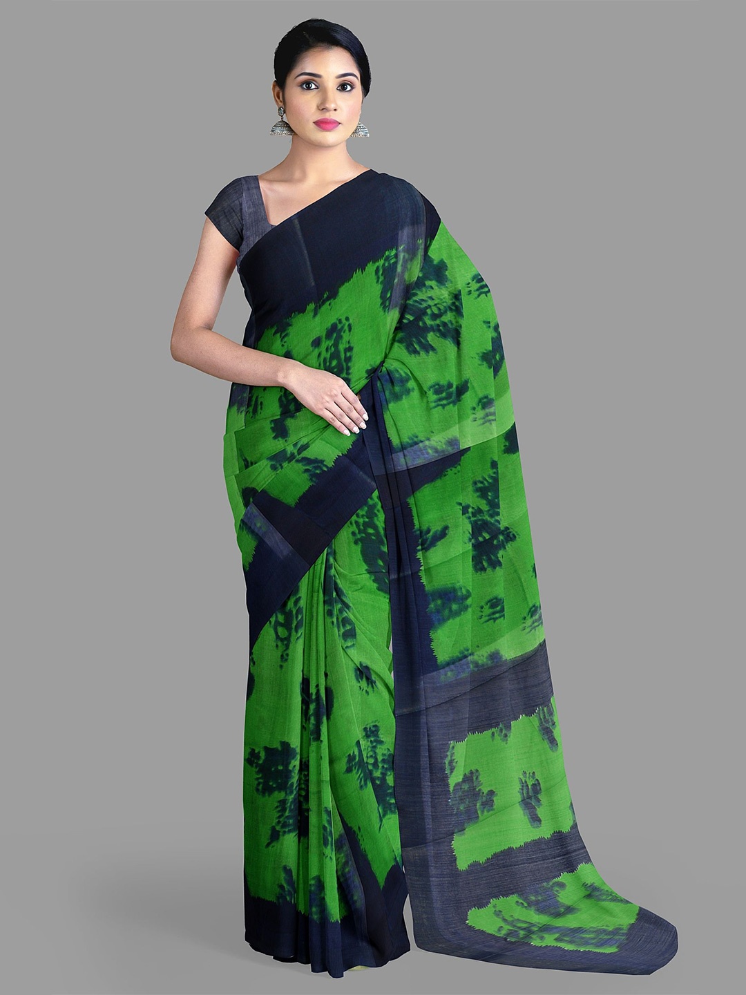 

The Chennai Silks Batik Zari Narayan Peth Saree, Green