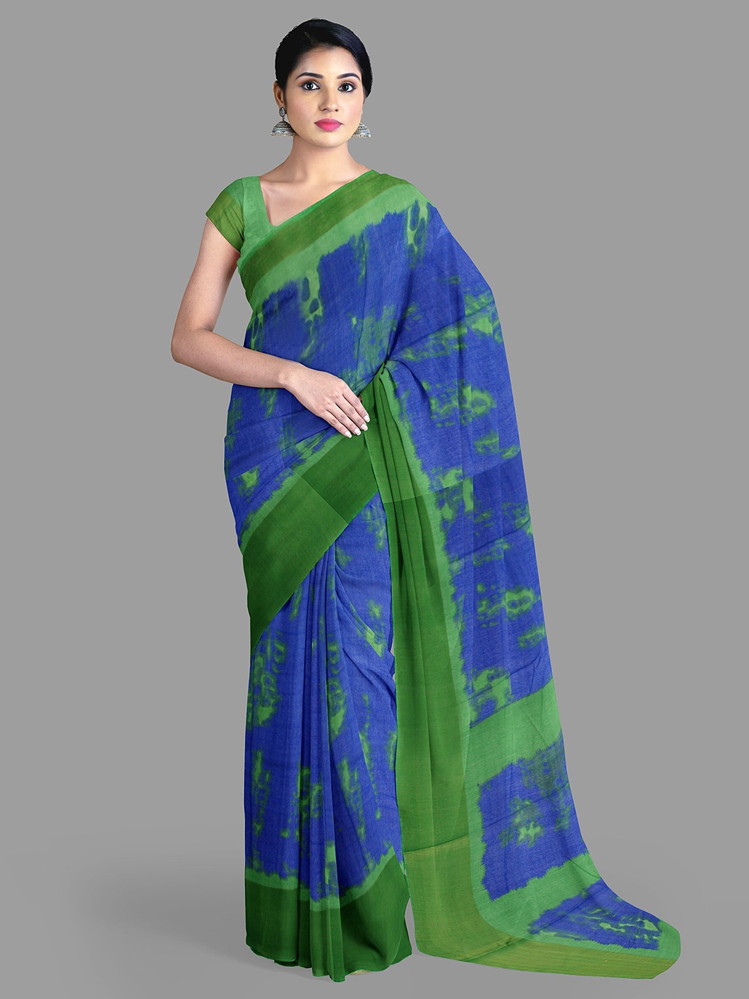 

The Chennai Silks Batik Zari Narayan Peth Saree, Blue