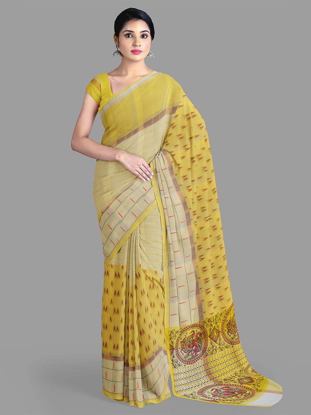 

The Chennai Silks Zari Pure Cotton Saree, Yellow