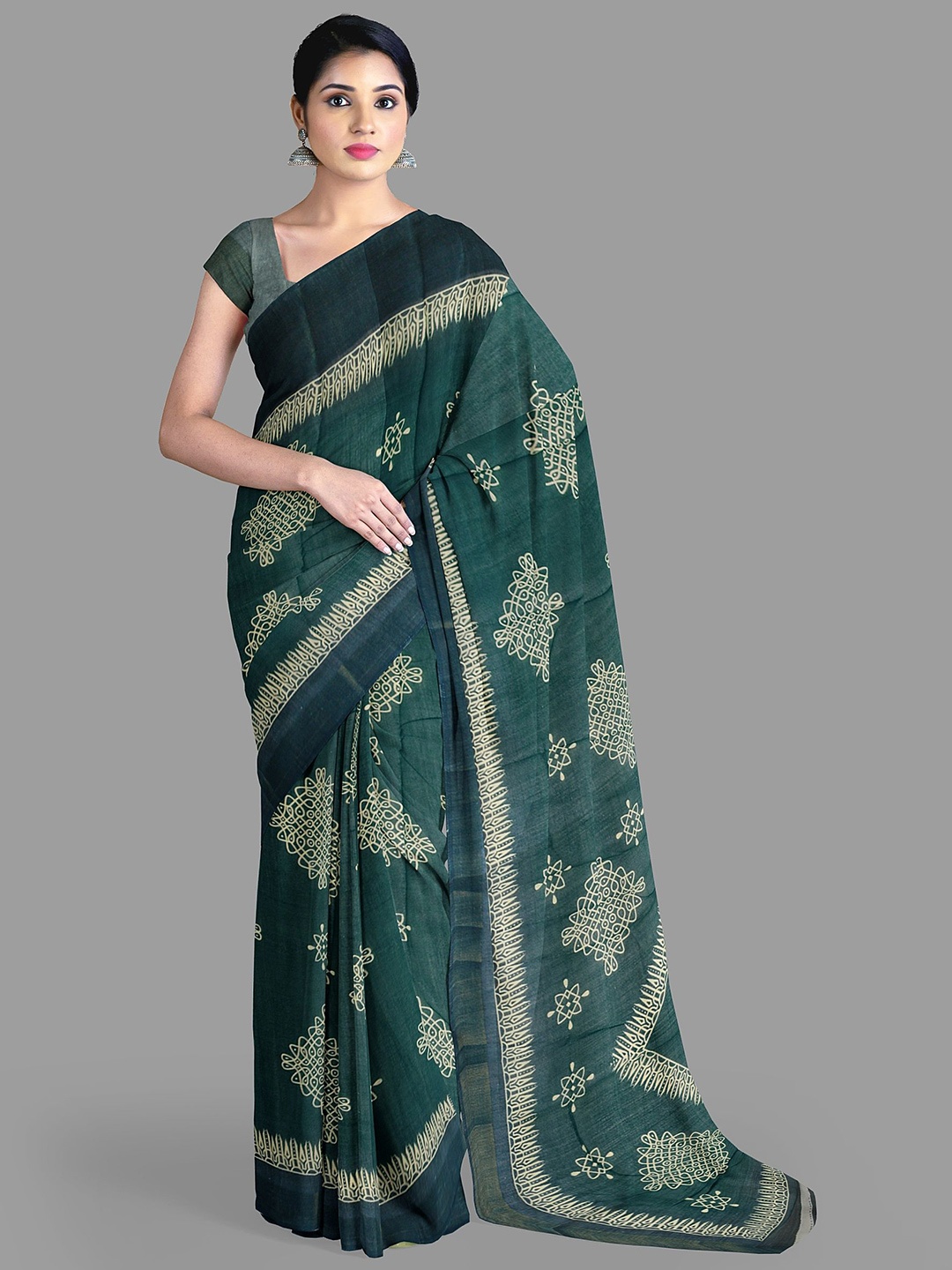 

The Chennai Silks Ethnic Motifs Narayan Peth Saree, Green