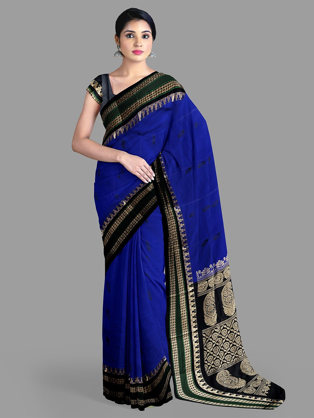 

The Chennai Silks Ethnic Motifs Zari Art Silk Saree, Blue