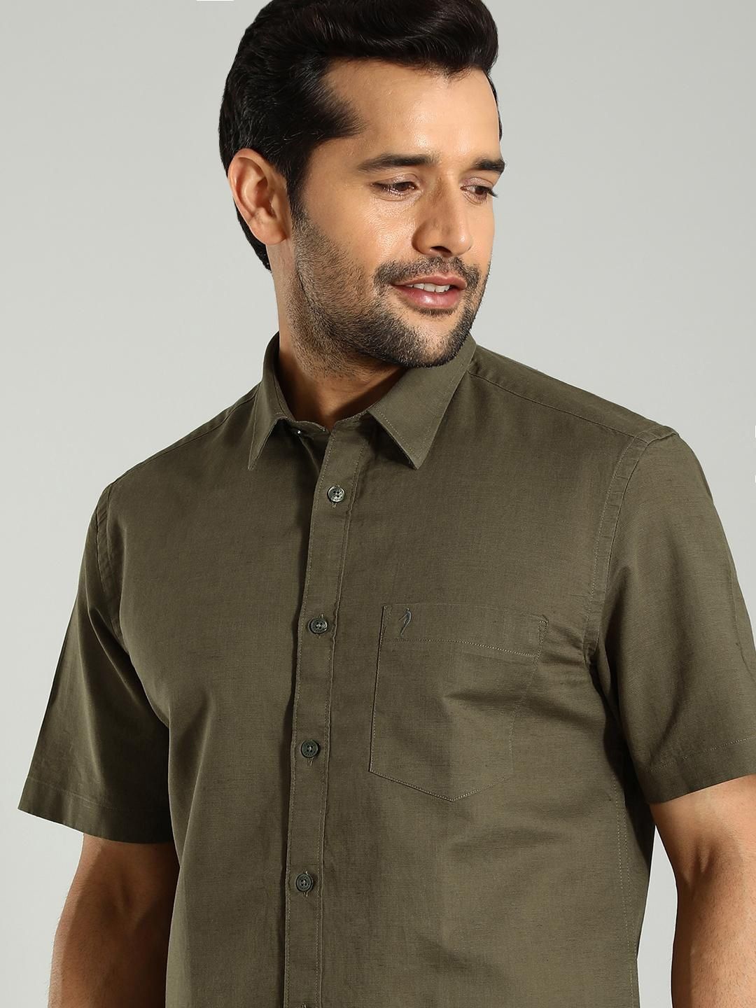 

Indian Terrain Classic Slim Fit Spread Collar Shirt, Green