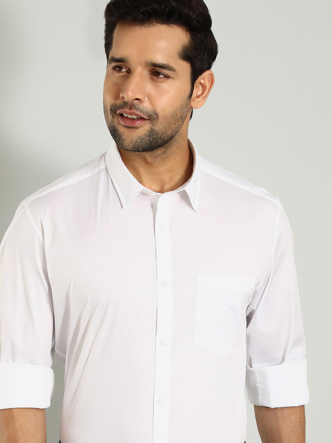 

Indian Terrain Men Classic Slim Fit Opaque Casual Shirt, White