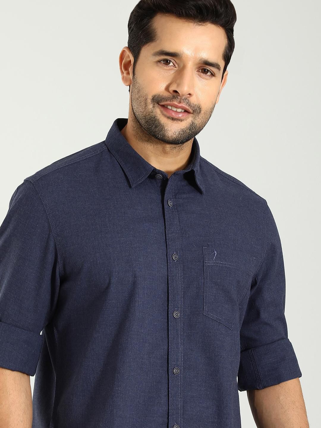 

Indian Terrain Classic Slim Fit Cotton Casual Shirt, Blue