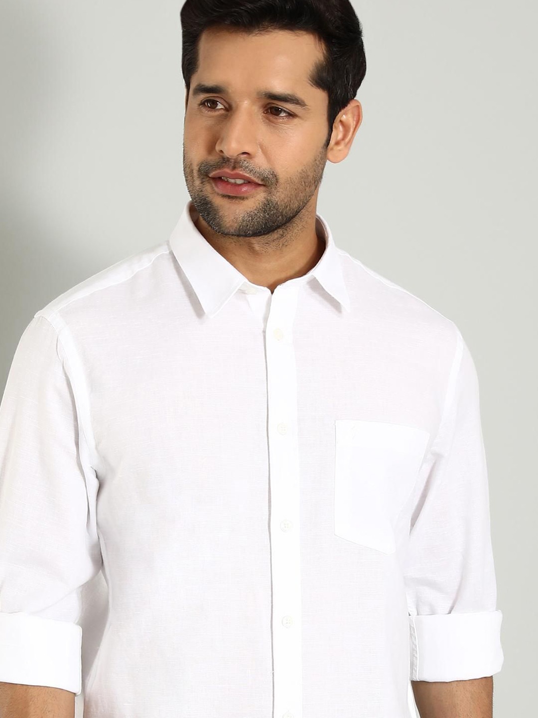 

Indian Terrain Men Classic Slim Fit Opaque Casual Shirt, White