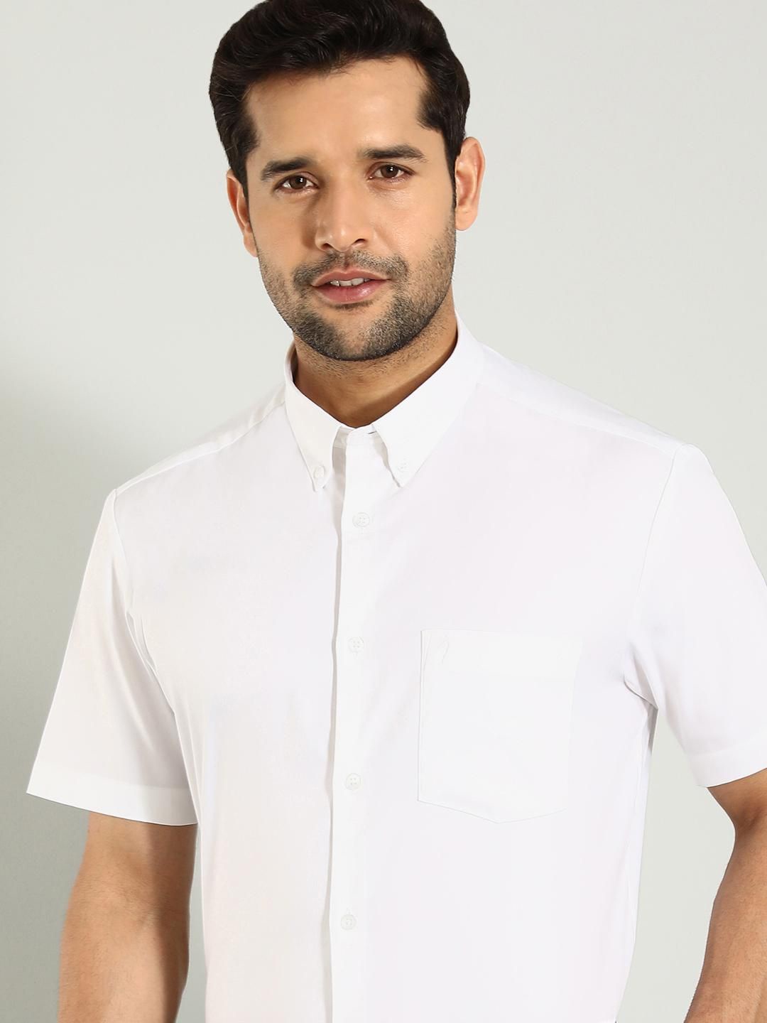 

Indian Terrain Classic Slim Fit Cotton Opaque Formal Shirt, White
