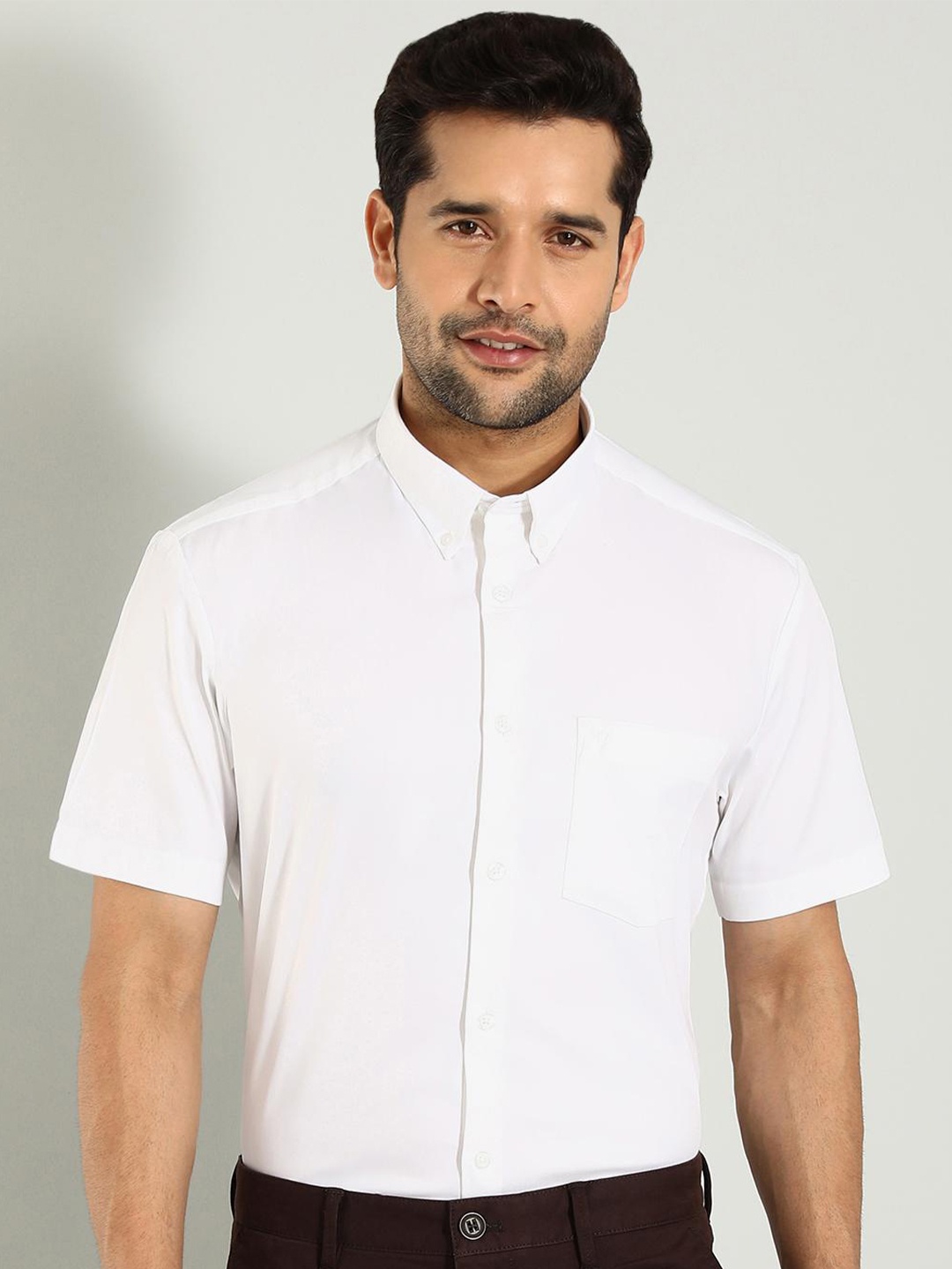 

Indian Terrain Classic Slim Fit Cotton Opaque Formal Shirt, White