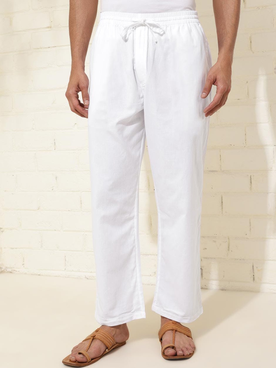 

Fabindia Men Cotton Pyjamas, White