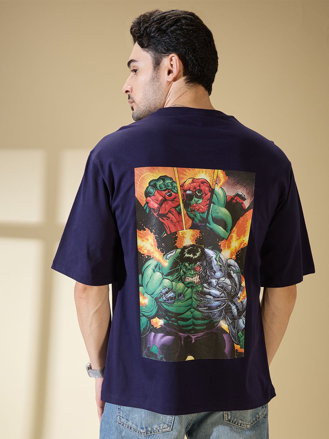 

Kook N Keech Marvel Men Graphic Printed T-shirt, Navy blue