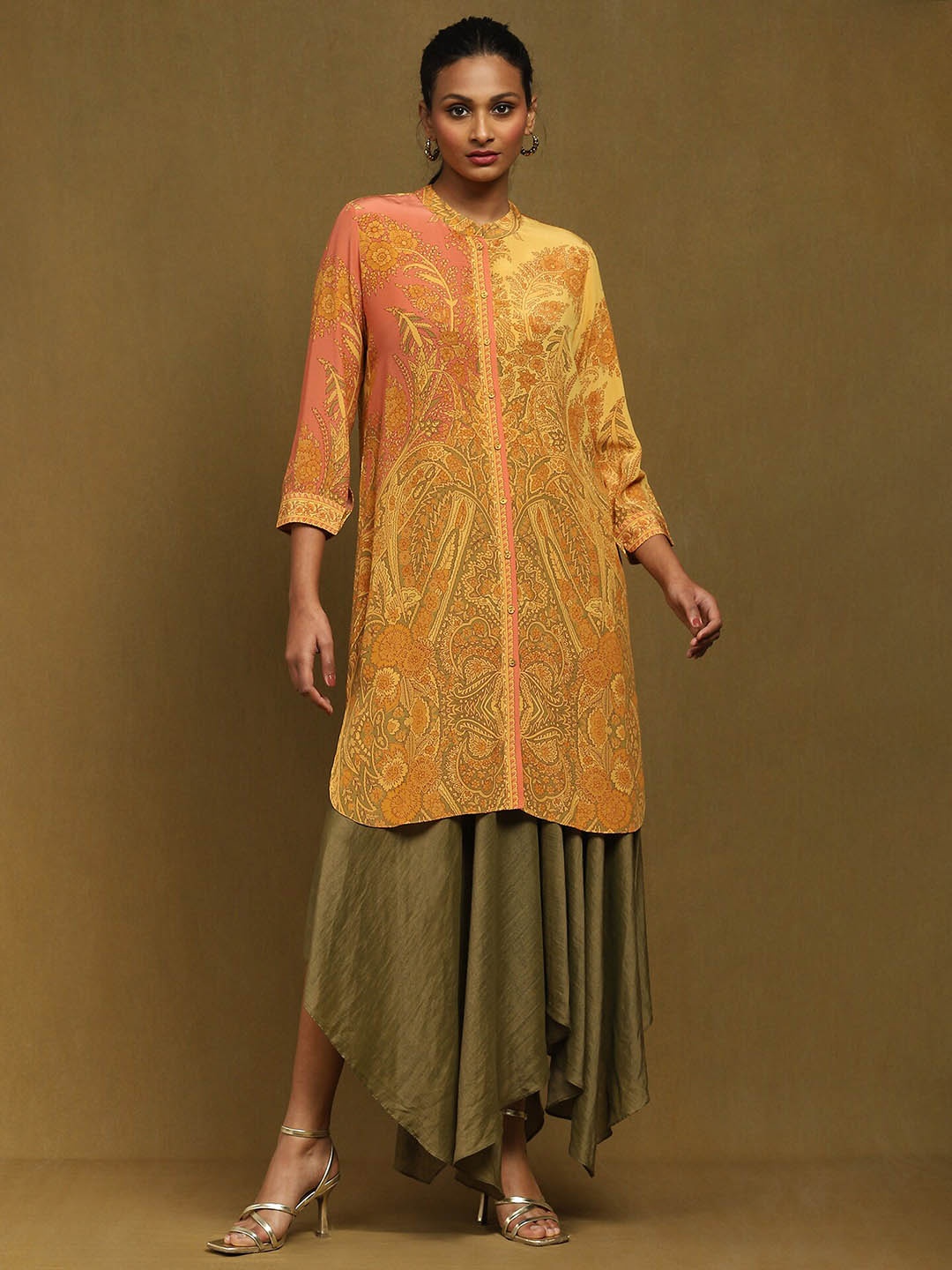 

Ritu Kumar Printed Straight Kurtas, Yellow