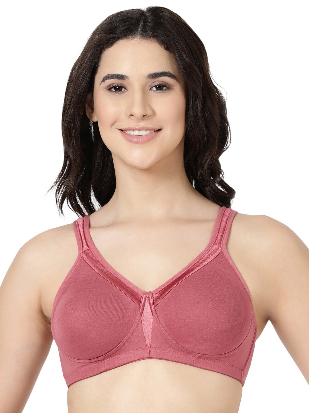 

BLOSSOM Solid Full Coverage Cotton Everyday Bra With All Day Comfort, Rose gold