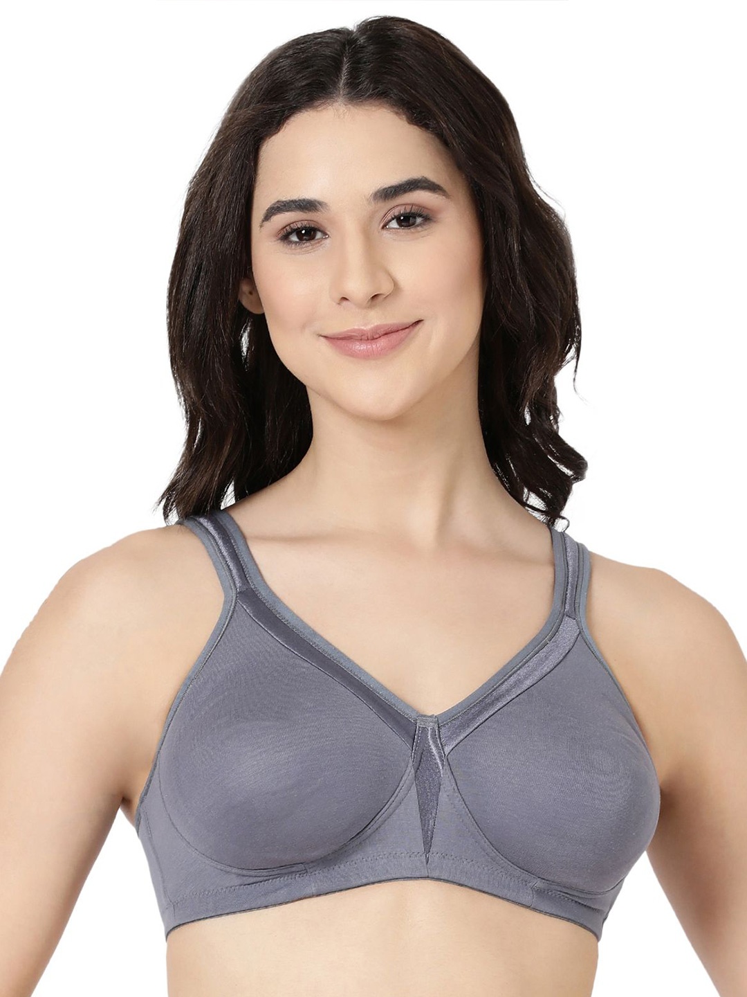 

BLOSSOM Women Solid Medium Coverage Non Padded Bra, Grey