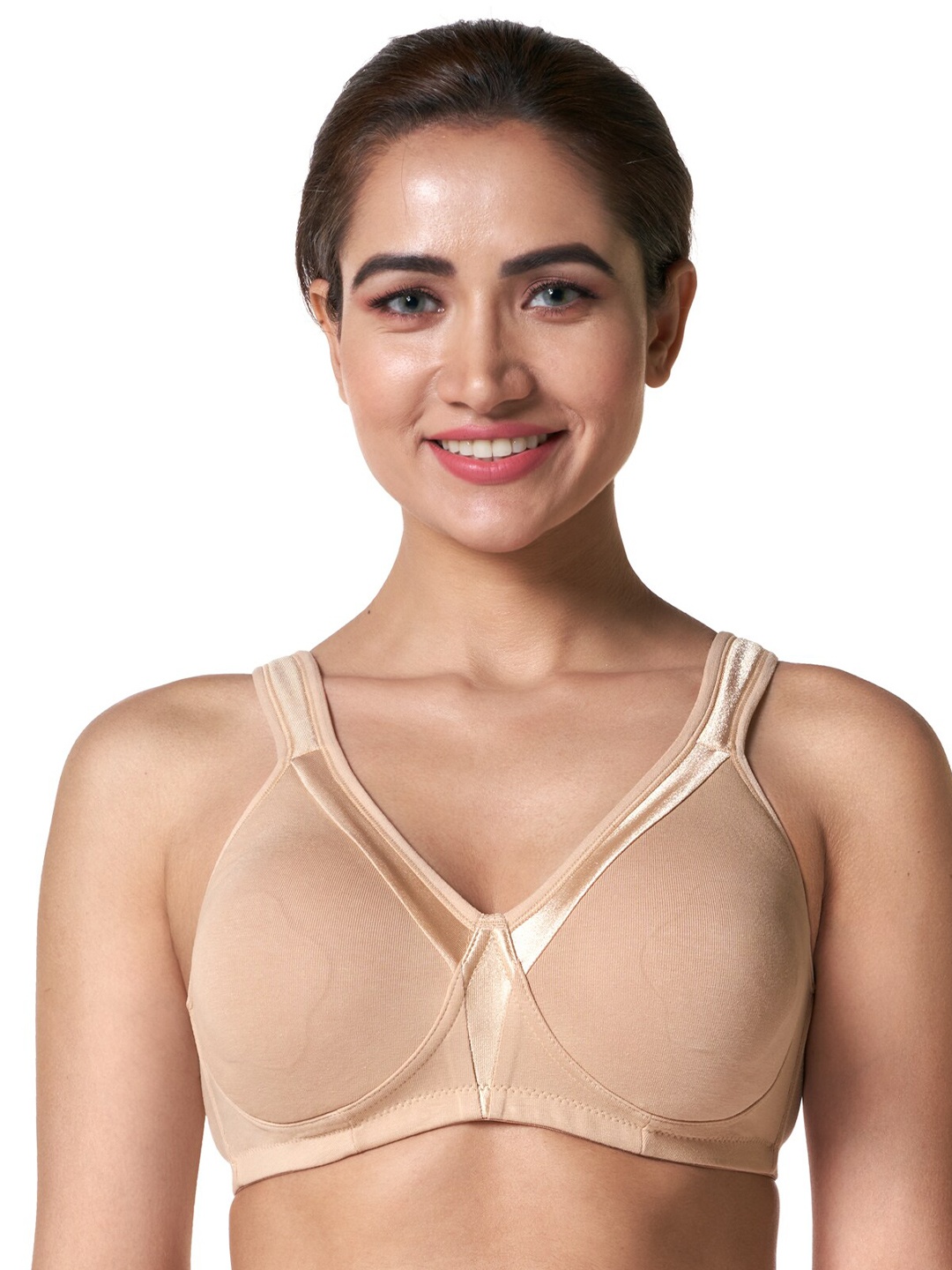 

BLOSSOM Women Solid Medium Coverage Bra, Beige