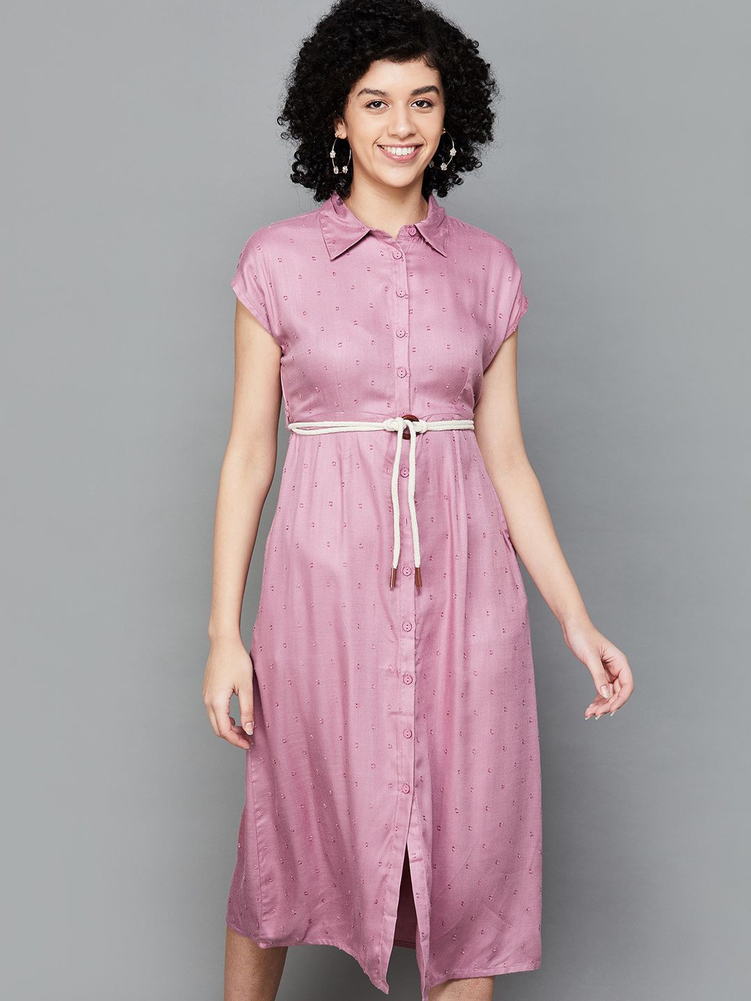 

Fame Forever by Lifestyle Shirt Midi Dress, Pink