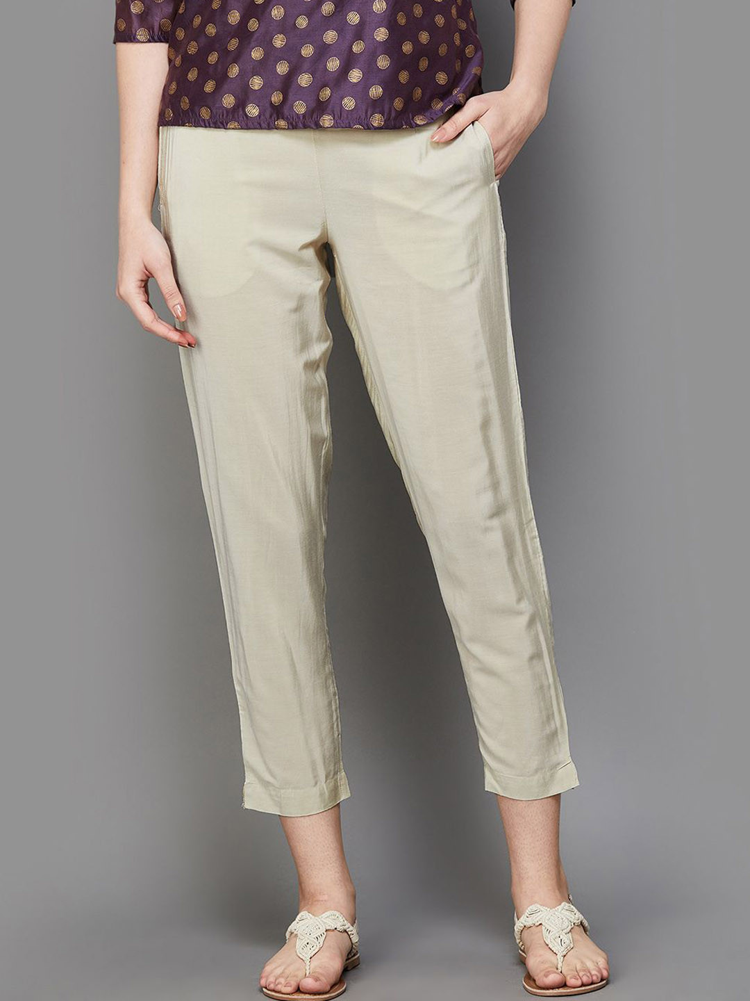 

Melange by Lifestyle Women Trousers, Off white