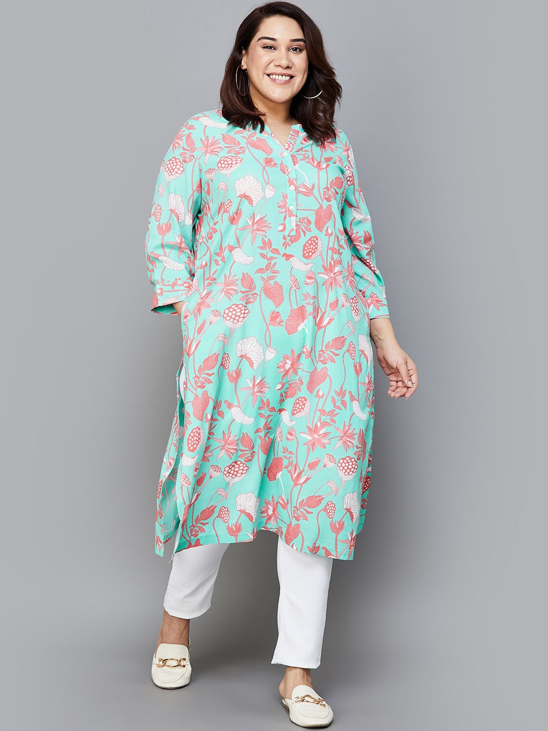

Moiree by Lifestyle Women Floral Printed Kurta, Blue